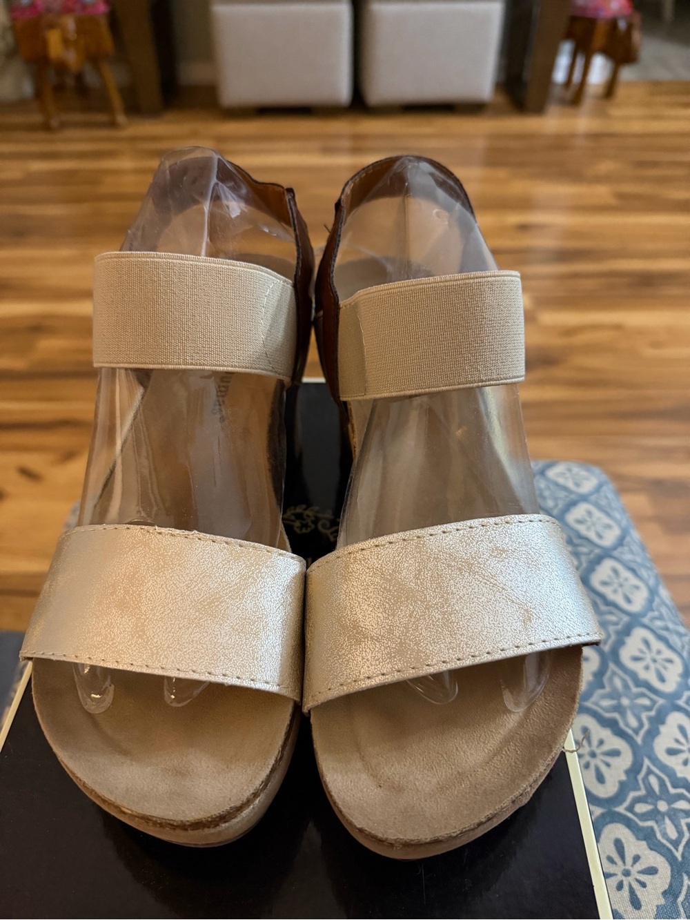 Pierre Dumas Beige and Tan Wedge Sandals